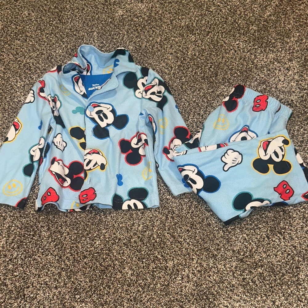 5/$15 Disney Blue Mickey Mouse Sleepwear Set